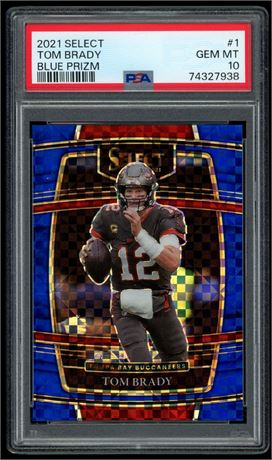2021 Panini Select #1 Tom Brady Blue Prizm 15/199 PSA 10