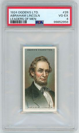1924 Ogden's Limited #28 Abraham Lincoln Leaders Of Men PSA 4 VGEX BEAUTY