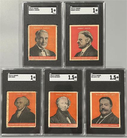 1932 US Caramel Presidents SGC Graded Lot w/ John Adams (5)
