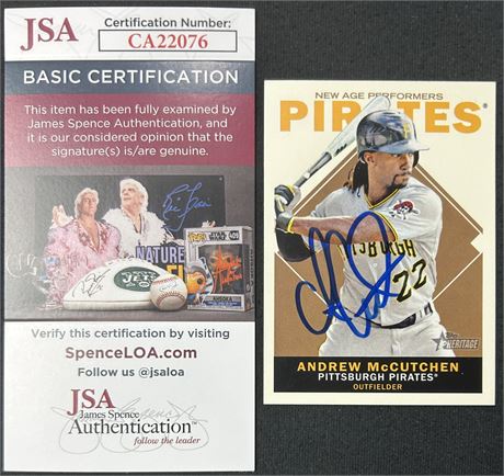 2013 Topps Heritage New Age Performers Andrew McCutchen On-Card Auto JSA