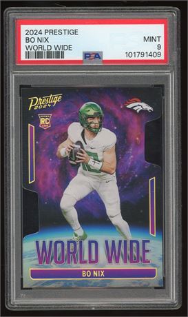 2024 Prestige Bo Nix RC World Wide PSA 9 MINT