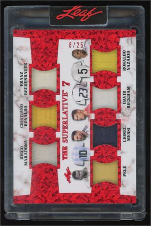 2023 Leaf Superlative 7 Game-Used Relics w/ Messi/Pele/Ronaldo/ Beckham 8/25