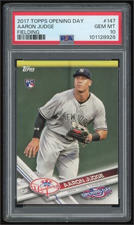 2017 Topps Opening Day #147 Aaron Judge RC Fielding PSA 10 GEM MINT