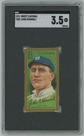 1911 T205 Sweet Caporal John Hummell SGC 3.5 VG+