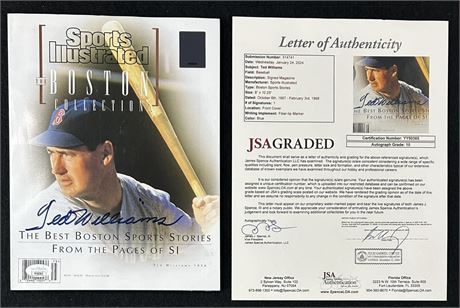 1997 Ted Williams Autographed Sports Illustrated "The Boston Collection" JSA