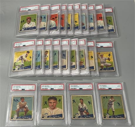 1934 Goudey Baseball PSA 3 AVG Graded Lot (23) (READ)