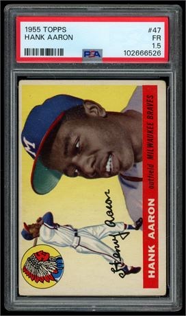 1955 Topps #47 Hank Aaron PSA 1.5 FAIR