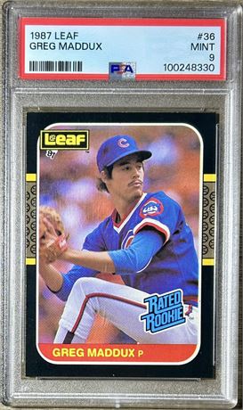 1987 Leaf #36 Greg Maddux RC PSA 9 MINT