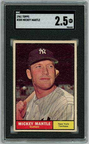 1961 Topps #300 Mickey Mantle SGC 2.5 GOOD+