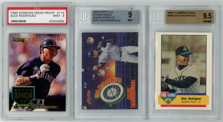 1994-1995 PSA/BGS Graded Lot (3) w/ Alex Rodriguez RCs