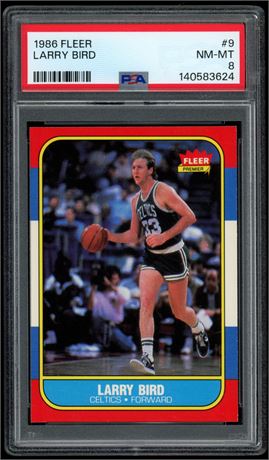 1986 Fleer #9 Larry Bird PSA 8