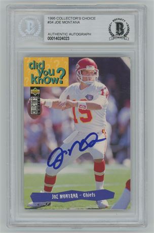 1995 Collector's Choice #34 Joe Montana BGS Authentic Autograph