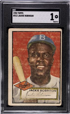 1952 Topps #312 Jackie Robinson High # SGC 1 POOR