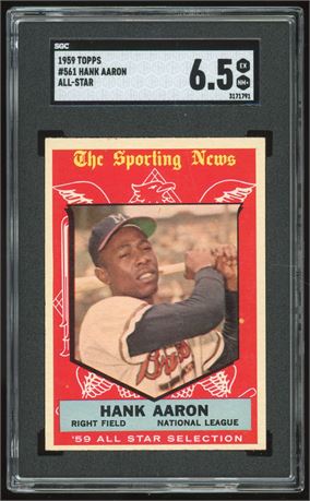 1959 Topps #561 Hank Aaron All-Star Hi# SGC 6.5 EXMT+