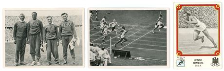 1936 Pet Cremer & 1976 Panini Berlin 1936 Jesse Owens Raw Lot (3) Low Grade