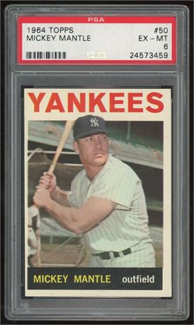 1964 Topps #50 Mickey Mantle PSA 6 EXMT