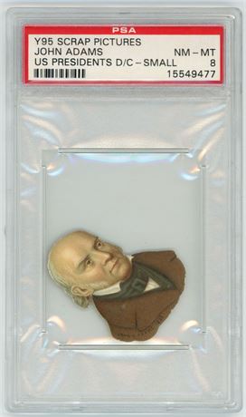 1888 Y95 Scrap Pictures US Presidents John Adams Die-Cut Small PSA 8 NMMT Pop 2