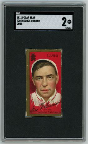 1911 T205 Polar Bear George Graham SP Cubs SGC 2 GOOD