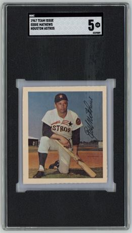 1967 Team Issue Eddie Mathews Houston Astros SGC 5 EX Pop 2, Only 4 Higher