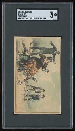 1883 JH Bufford A Base Hit Trade Card Newburyport Roller Skating Rink SGC 3 VG