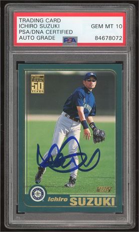 2001 Topps #726 Ichiro Suzuki RC PSA AUTO 10