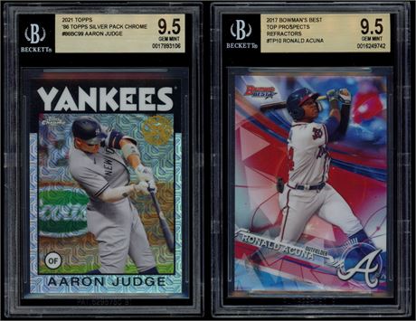 2017 Bowman Best Ronald Acuna & 2021 Topps Aaron Judge BGS 9.5 Lot (2)