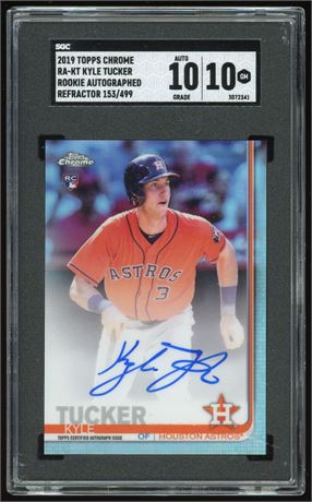 2019 Topps Chrome Kyle Tucker Rookie Autograph Refractor 153/499 SGC 10 Auto 10