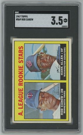 1967 Topps #569 Rod Carew Hi# RC SGC 3.5 VG+