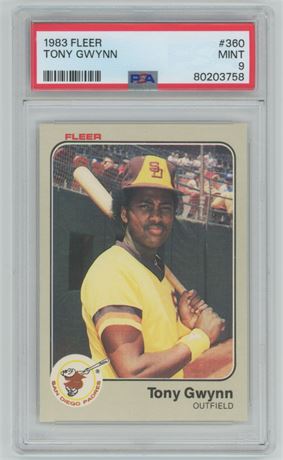 1983 Fleer #360 Tony Gwynn RC PSA 9 MINT