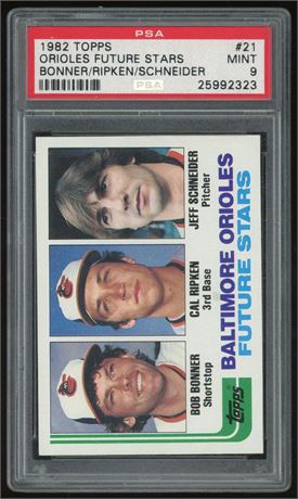 1982 Topps #21 Cal Ripken Jr RC Orioles Future Stars PSA 9 MINT