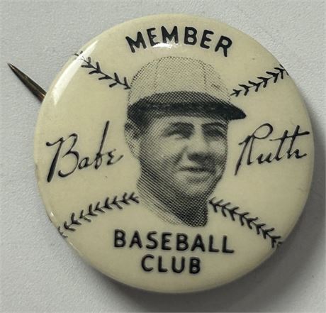 1934 Quaker Oats Babe Ruth Baseball Club Pin