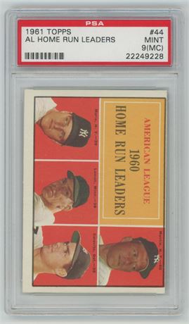 1961 Topps #44 AL Home Run Leaders PSA 9(MC)