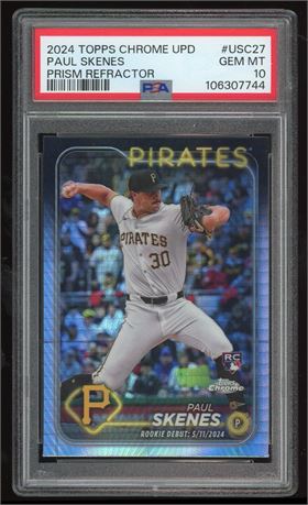2024 Topps Chrome Update Paul Skenes RC Prism Refractor PSA 10 GEM MINT