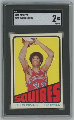 1972 Topps #195 Julius Erving RC SGC 2 GOOD Great Eye-Appeal