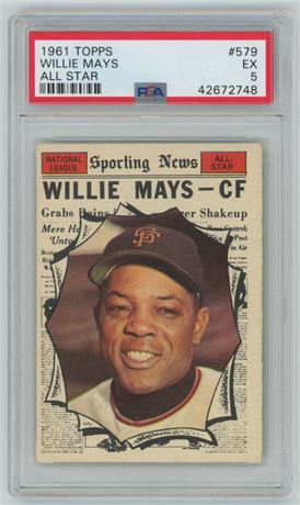 1961 Topps #579 Willie Mays All-Star Hi # PSA 5 EX