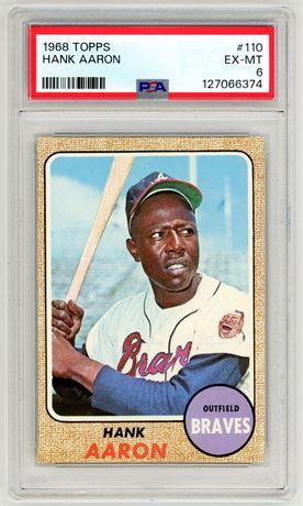 1968 Topps #110 Hank Aaron PSA 6 EXMT