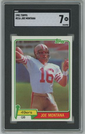 1981 Topps #216 Joe Montana RC SGC 7 NM