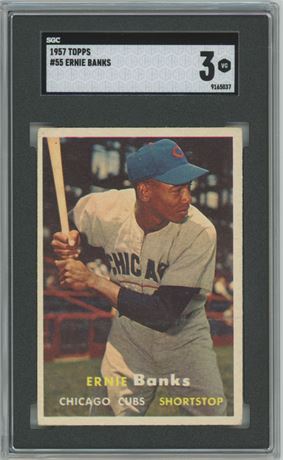 1957 Topps #55 Ernie Banks SGC 3 VG