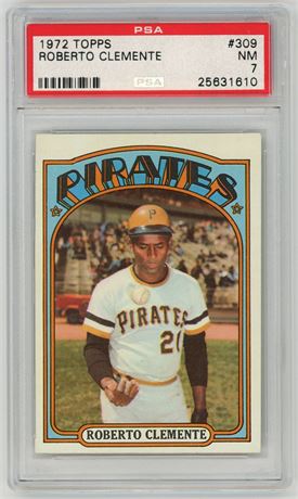 1972 Topps #309 Roberto Clemente PSA 7 NM