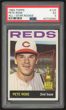 1964 Topps #125 Pete Rose All-Star Rookie PSA 5 EX Nicely Centered