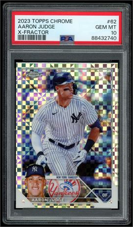2023 Topps Chrome #62 Aaron Judge X-Fractor PSA 10