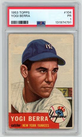1953 Topps #104 Yogi Berra PSA 1 POOR