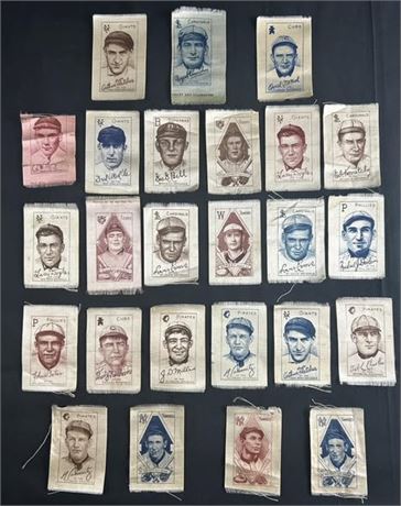 1909-1911 S74 Silk Baseball Raw Lot (25) w/ Overall, & Fletcher Low Grade