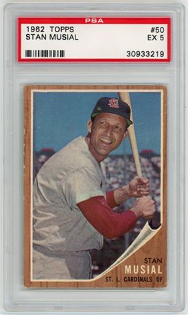 1962 Topps #50 Stan Musial PSA 5 EX