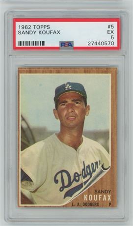 1962 Topps #5 Sandy Koufax PSA 5 EX