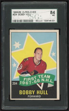 1968 O-Pee-Chee #204 Bobby Hull SGC 7 NM