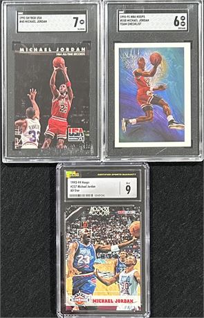 1990-93 Michael Jordan Graded Lot (3)