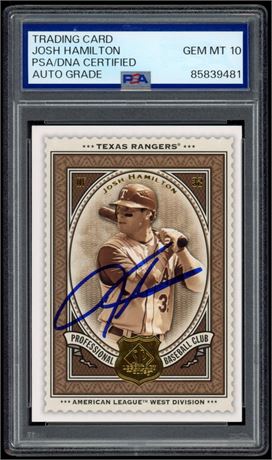 2009 Upper Deck #32 Josh Hamilton PSA/DNA Certified Auto Grade PSA 10