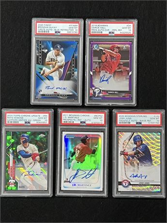 Auto Baseball RC PSA 10 Lot (5) with #'d Refractors