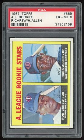 1967 Topps #569 Rod Carew RC High # PSA 6 EXMT